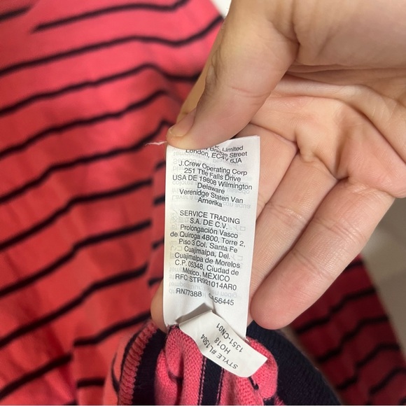 J. Crew Striped Sweater Salmon and Black Long Sleeve Size Small - Picture 7 of 8